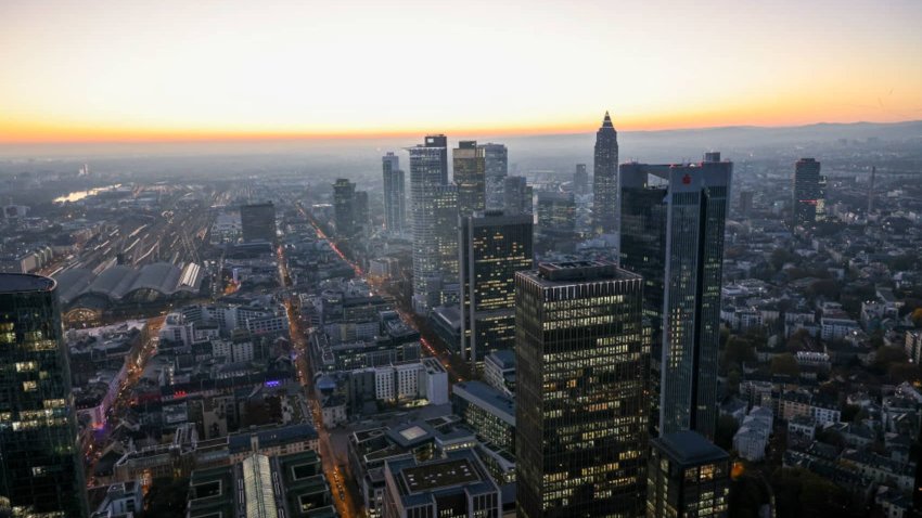 Skyscrapers on the skyline in the financial district of Frankfurt, Germany, on Monday, Nov. 4, 2024.