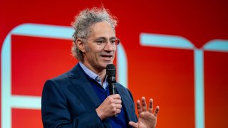 Alex Karp, chief executive officer of Palantir Technologies Inc., speaks during the AIPCon conference in Palo Alto, California, US, on March 13, 2025.