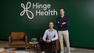 Hinge Health co-founders Gabriel Mecklenburg (left) and Daniel Perez (right).