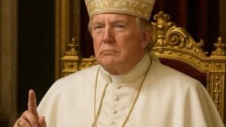 U.S. President Donald Trump’s Truth post in papal attire.