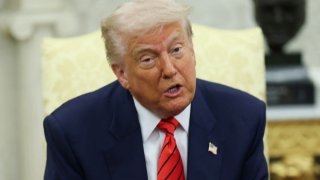 U.S. President Donald Trump meets with Canadian Prime Minister Mark Carney (not pictured) in the Oval Office at the White House in Washington, D.C., U.S., May 6, 2025.