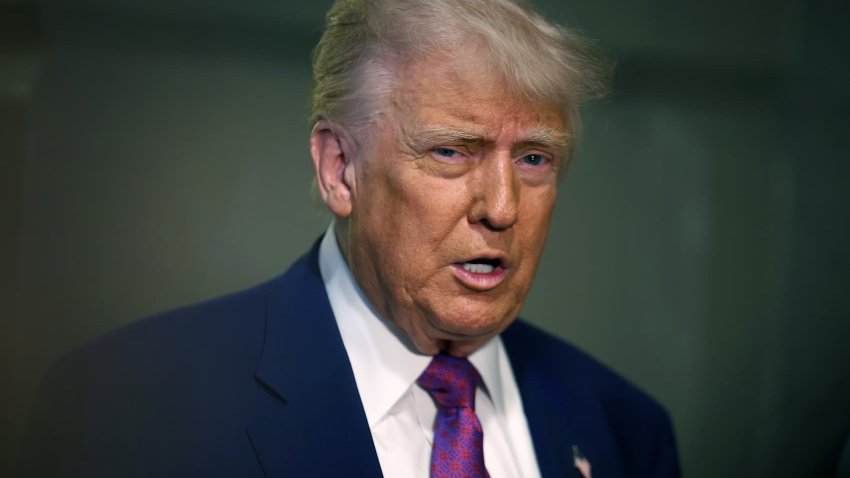 President Donald Trump arrives for a House Republican meeting at the U.S. Capitol on May 20, 2025 in Washington, DC.