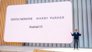 Google announces Android XR and their partnerships with Gentle Monster and Warby Parker during Google’s annual I/O developers conference in Mountain View, California on May 20, 2025.