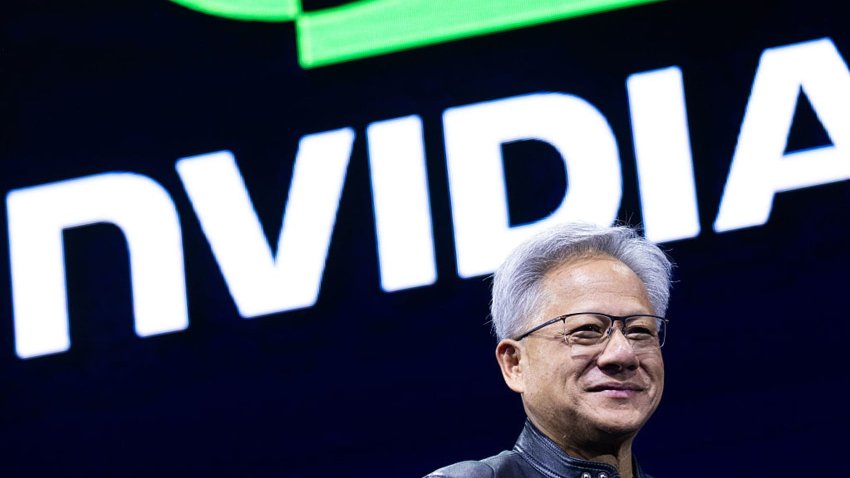 Jensen Huang, co-founder and CEO of Nvidia, during the Computex conference in Taipei, Taiwan, on May 20, 2025.