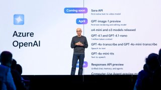Microsoft Chairman and Chief Executive Officer Satya Nadella speaks during the Microsoft Build 2025, conference in Seattle, Washington on May 19, 2025.