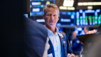 Traders work on the floor of the New York Stock Exchange on May 28, 2025.