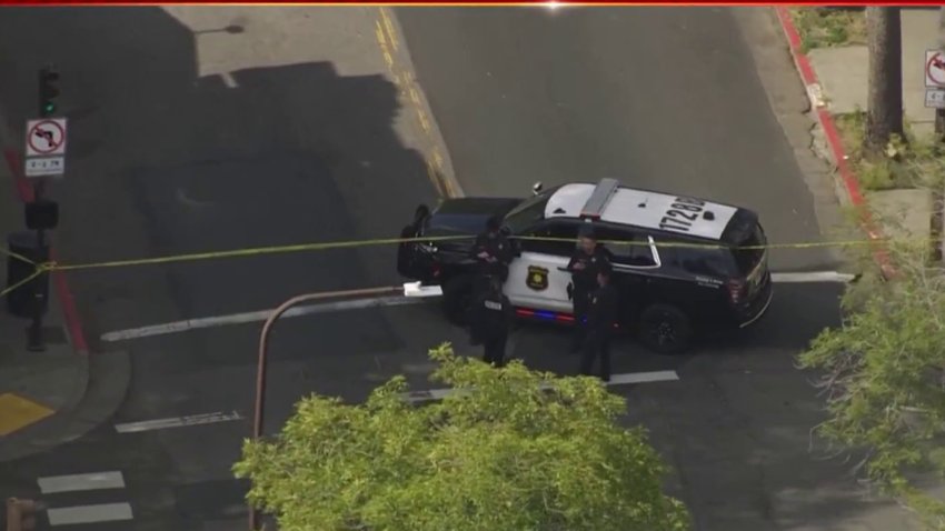 Police investigate a suspicious device near the Oakland and Berkeley border. (May 2, 2025)