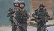 Indian Air Force soldiers arrive at Pampore in Pulwama district of Indian controlled Kashmir, Wednesday, May 7, 2025. (AP Photo/Dar Yasin)