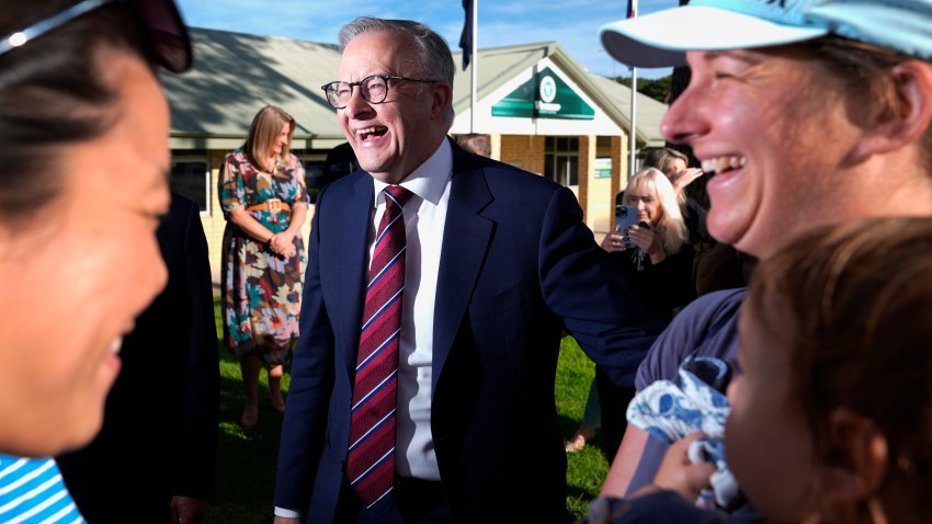 PERTH, AUSTRALIA – MAY 01: Australian Prime Minister visits Winthrop Primary School in the electorate of Tangney on May 01, 2025 in Perth, Australia. The Albanese Labor Government has delivered an extra $2.4 billion in additional Commonwealth funding to Western Australian public schools over the next 10 years. Australia will hold a federal election on May 3