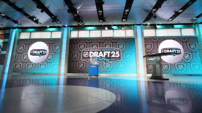 SECAUCUS, NEW JERSEY – MAY 05:  Detailed view of the 2025 NHL Draft Lottery set at NHL Network Studio on May 5, 2025 in Secaucus, New Jersey. (Photo by Jared Silber/NHLI via Getty Images)