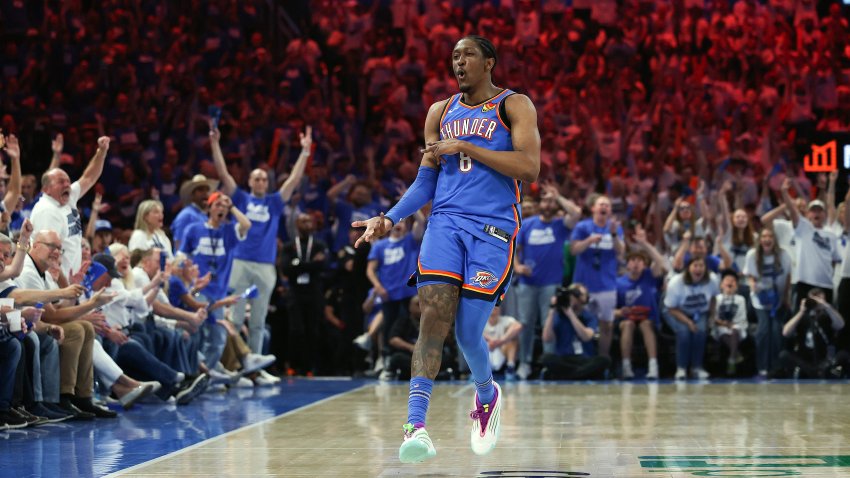 Jalen Williams celebrates