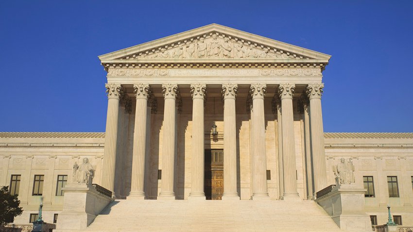 View of entire US Supreme Court Building, Washington DC (Photo by: Joe Sohm/Visions of America/Universal Images Group via Getty Images)