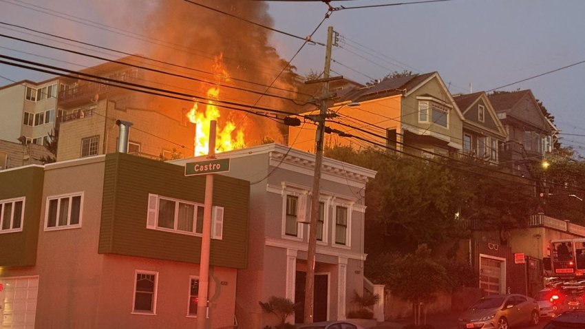 A house fire burns in San Francisco. (May 19, 2025)