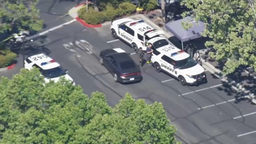 Santa Clara County deputies investigate a suspicious package near a VTA station in San Jose. (May 20, 2025)