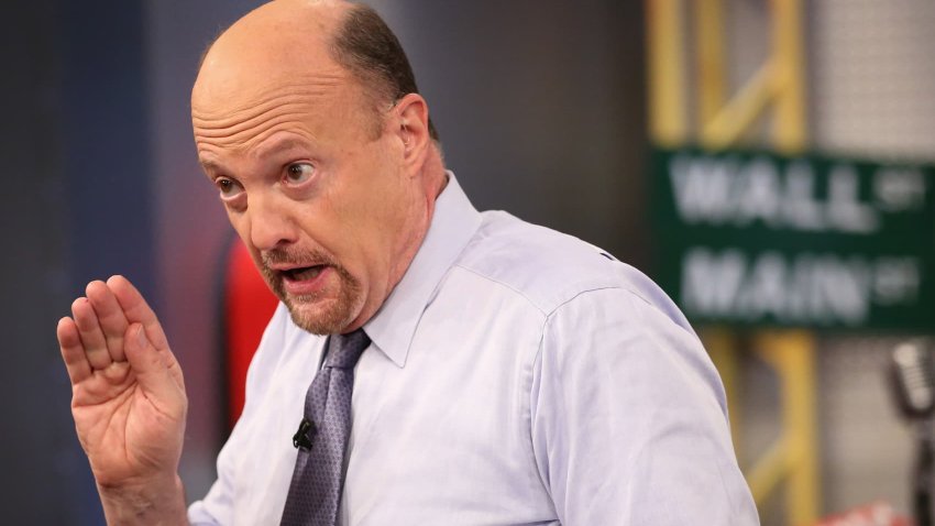 Jim Cramer on the set of Mad Money.