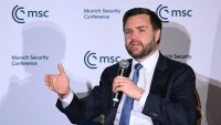 US Vice President JD Vance speaks during a discussion at the Munich Leaders meeting hosted by the Munich Security Conference at the Willard Hotel in Washington, DC, May 7, 2025.