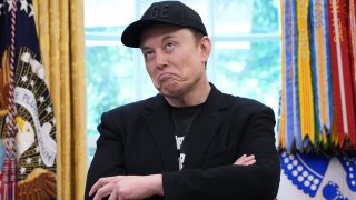 Tesla CEO Elon Musk speaks alongside U.S. President Donald Trump to reporters in the Oval Office of the White House on May 30, 2025 in Washington, DC.