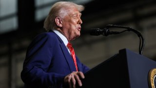 U.S. President Donald Trump delivers remarks at U.S. Steel Corporation – Irvin Works in West Mifflin, Pennsylvania, U.S., on May 30, 2025.