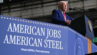 US President Donald Trump speaks during a visit to US Steel – Irvin Works in West Mifflin, Pennsylvania, May 30, 2025.