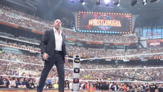 Triple H looks on during WrestleMania 41 Saturday at Allegiant Stadium on April 19, 2025 in Las Vegas, Nevada.