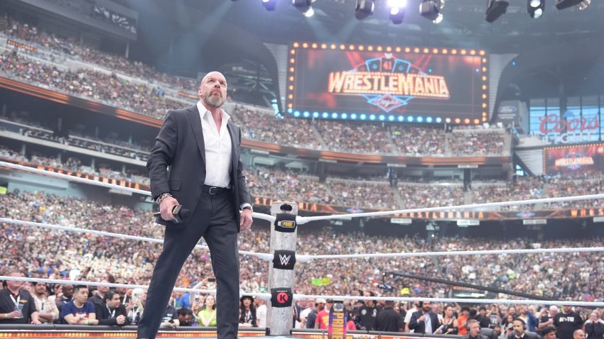 Triple H looks on during WrestleMania 41 Saturday at Allegiant Stadium on April 19, 2025 in Las Vegas, Nevada.