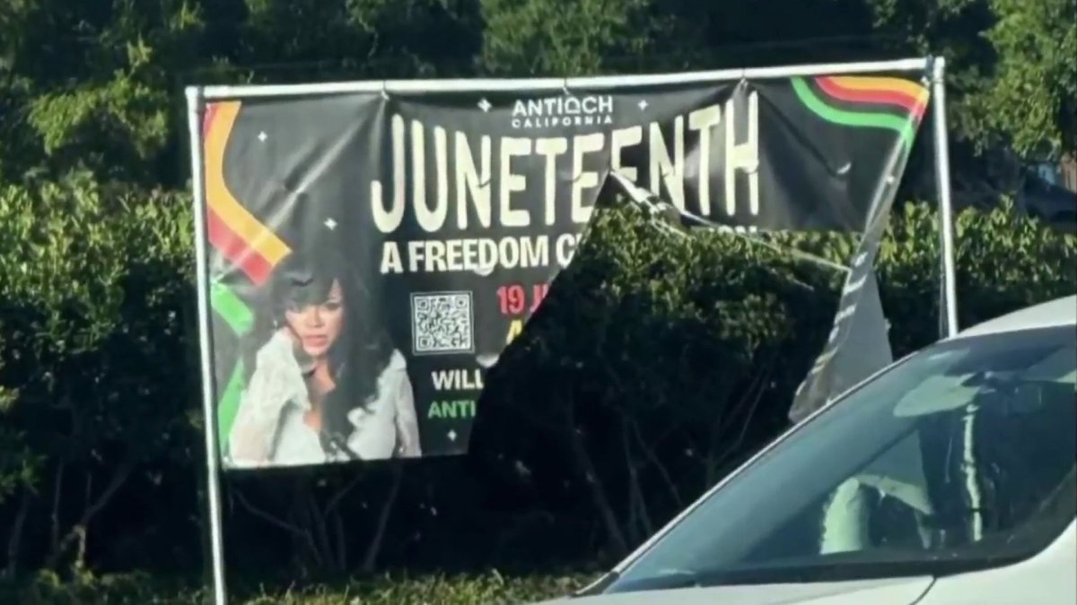 Juneteenth sign in Antioch cut down, community members demand accountability