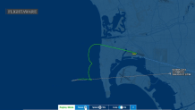 The green line is the flight path the Cessna took and the white line is the intended flight path. 