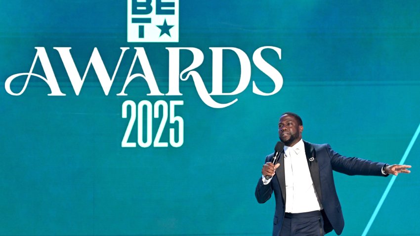 Host Kevin Hart speaks onstage during the 2025 BET Awards at Peacock Theater on June 09, 2025 in Los Angeles, California.