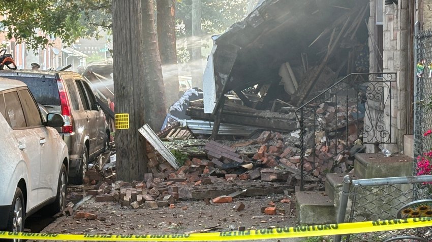 Officials say at least two people were hurt when three rowhomes collapsed in Philly's Nicetown section early Sunday morning.