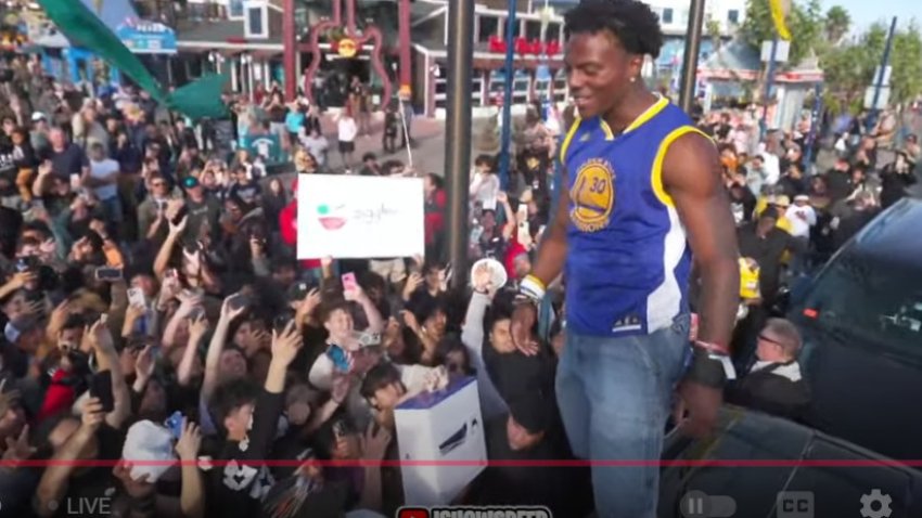 Viral online streamer IShowSpeed visited San Francisco’s Pier 39. (Sept. 25, 2025)