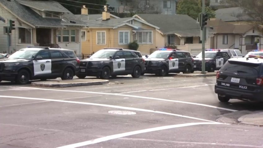 File image of Oakland police patrol vehicles.
