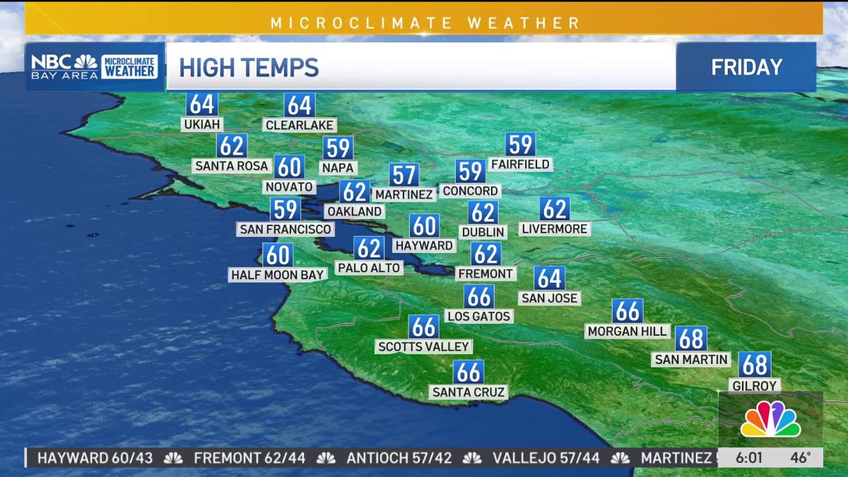 San Francisco Bay Area weather forecast – NBC Bay Area