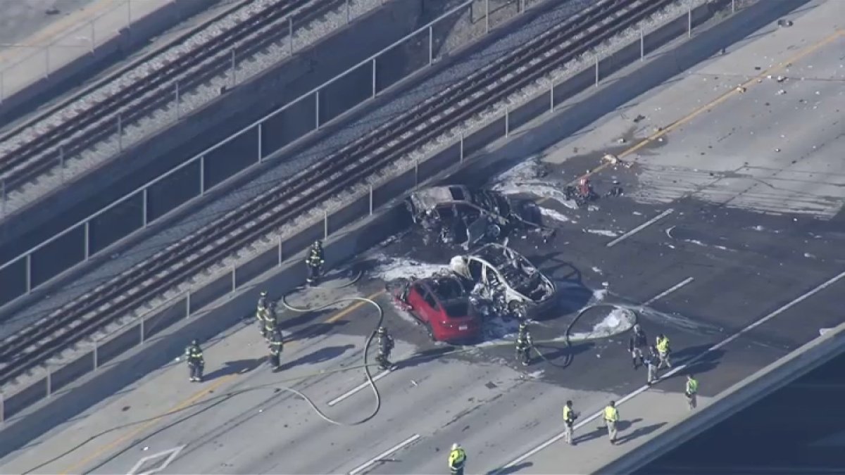 Adult, child killed in fiery crash on Highway 87 in San Jose