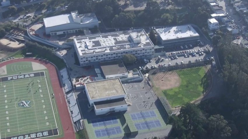 Aerial shot of Burton High School in San Francisco on Tuesday. (Dec. 2, 2025)