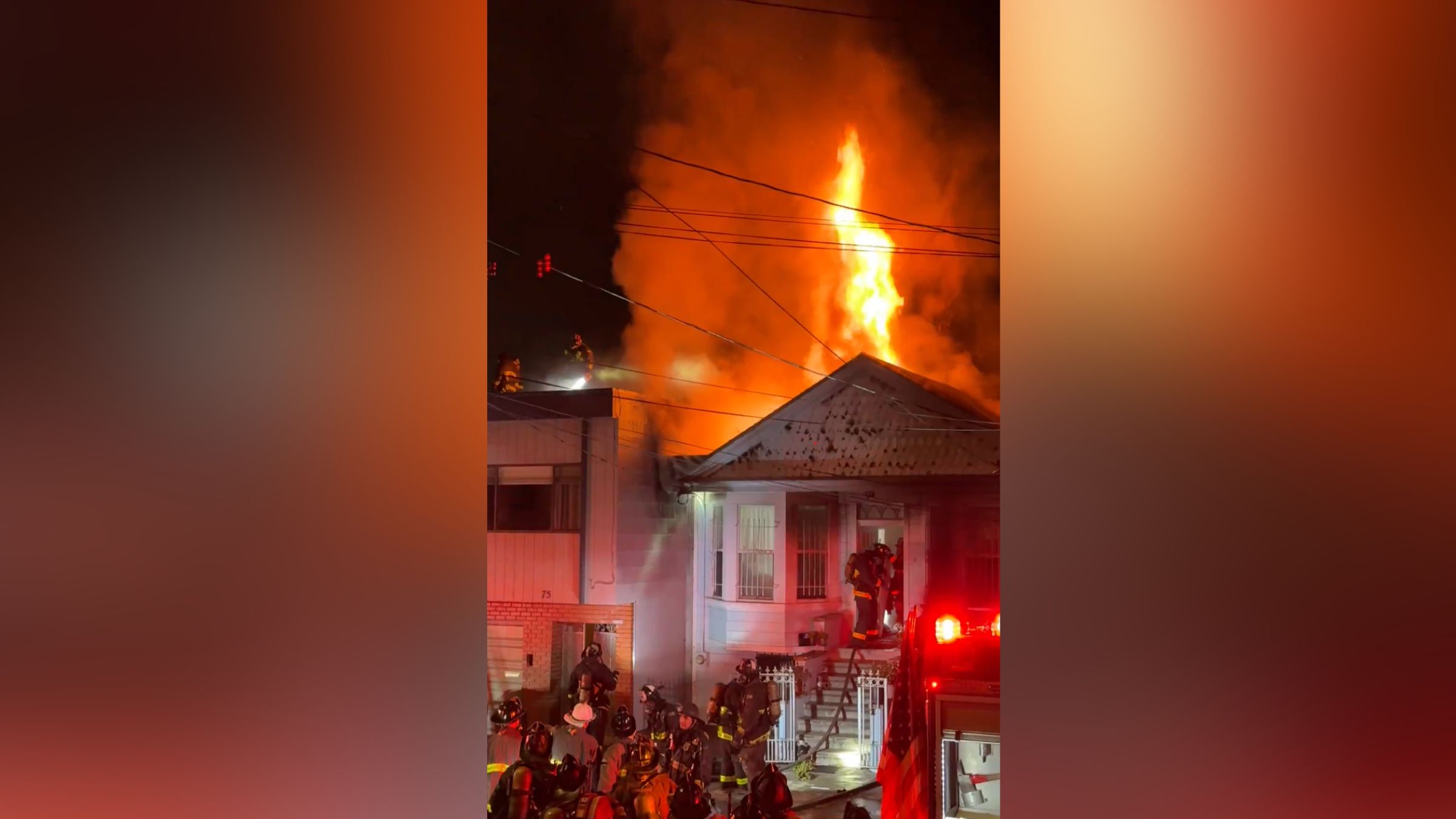 1 hurt , 7 displaced as fire heavily damages home in San Francisco