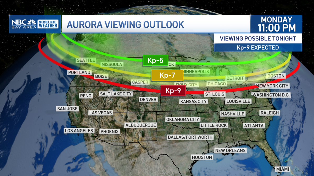 Bay Area aurora borealis viewing: What to know about chances to see northern lights