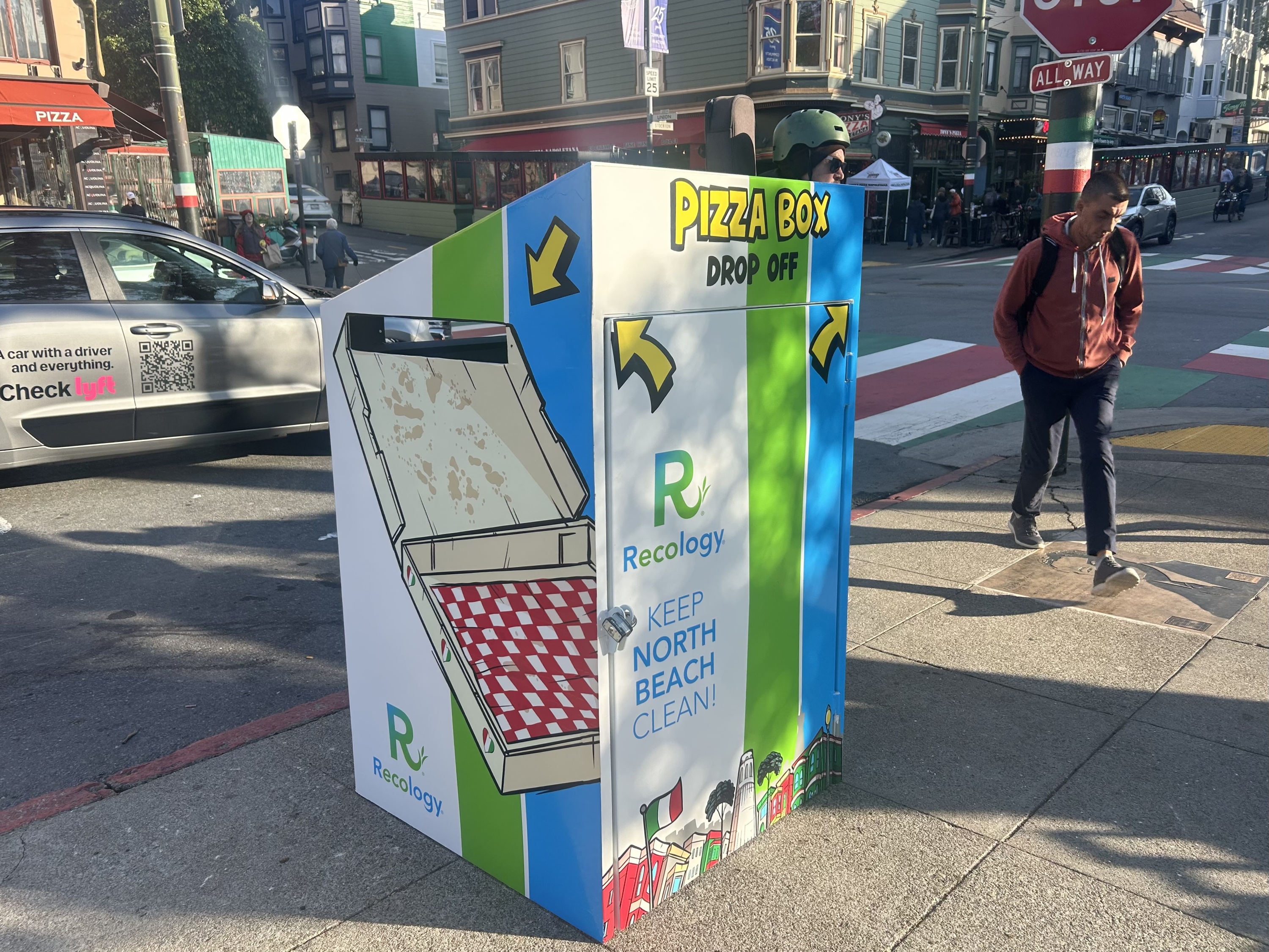 Pilot program for pizza box trash cans launches in San Francisco's North Beach