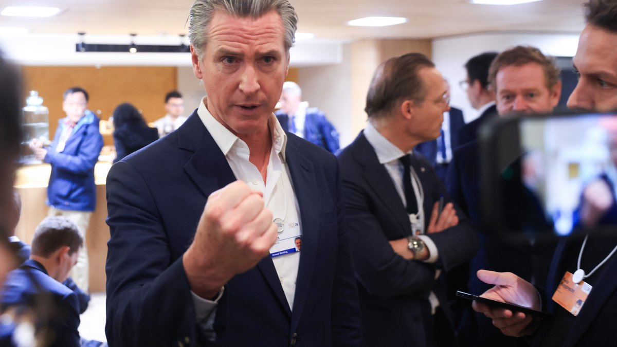 Newsom slams European leaders for ‘rolling over' to Trump, calling the president ‘T. rex' 