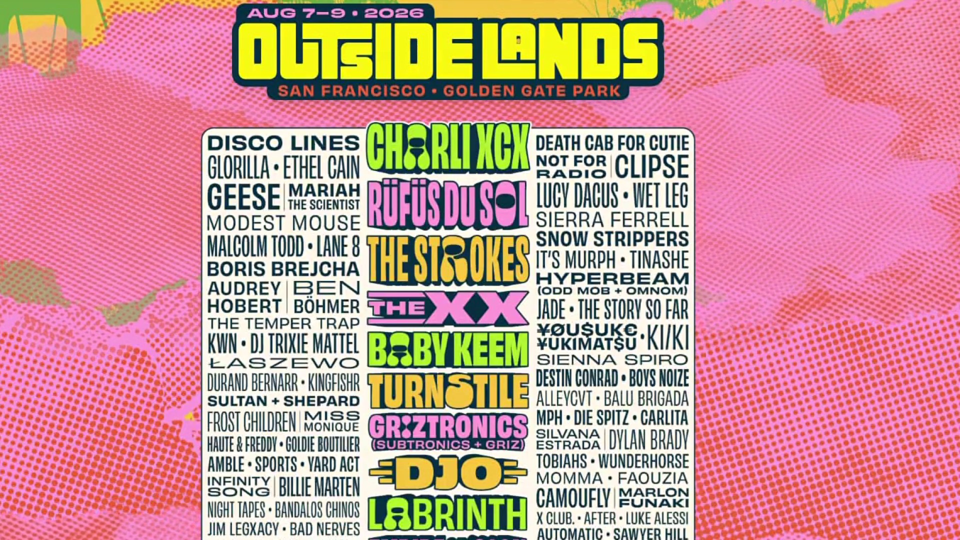 Outside Lands 2026 lineup announced – NBC Bay Area