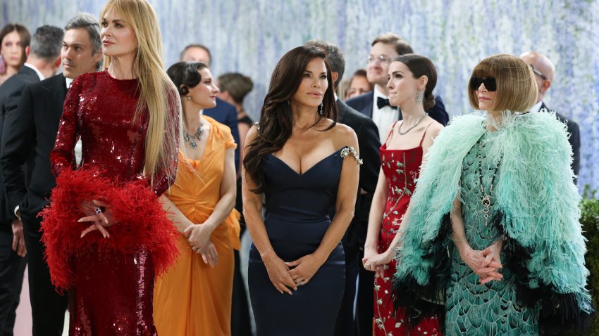 (L-R) Australian-US actress Nicole Kidman, US media personality Lauren Sanchez Bezos and British-US fashion editor Anna Wintour arrive for the 2026 Met Gala celebrating “Costume Art” at the Metropolitan Museum of Art on May 4, 2026, in New York. (Photo by ANGELA WEISS / AFP via Getty Images)