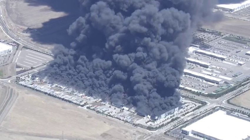 A structure fire burns in Tracy. (June 11, 2026)