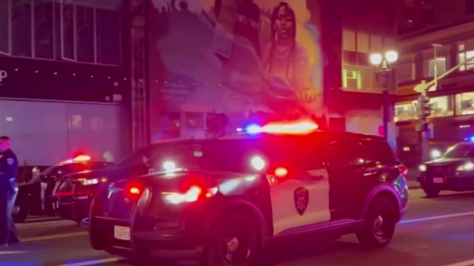 Video footage shows large groups of people fighting in Oakland