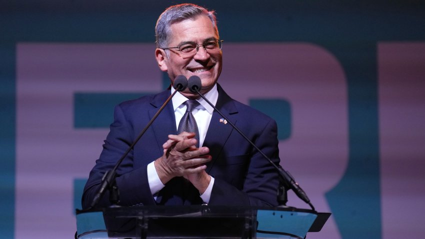 California gubernatorial candidate Xavier Becerra speaks during an election night event Tuesday, June 2, 2026, in Los Angeles. (AP Photo/Jae C. Hong)