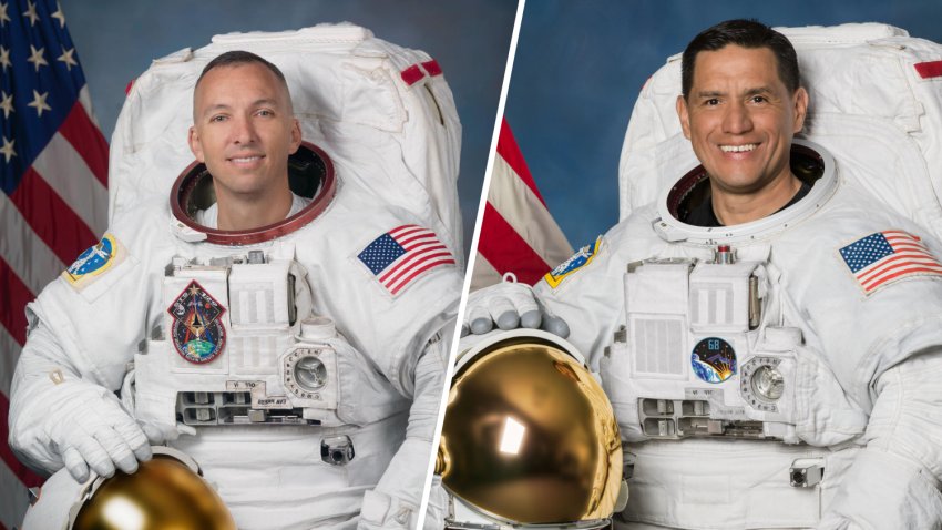 NASA astronauts Randy Bresnik and Frank Rubio are pictured.