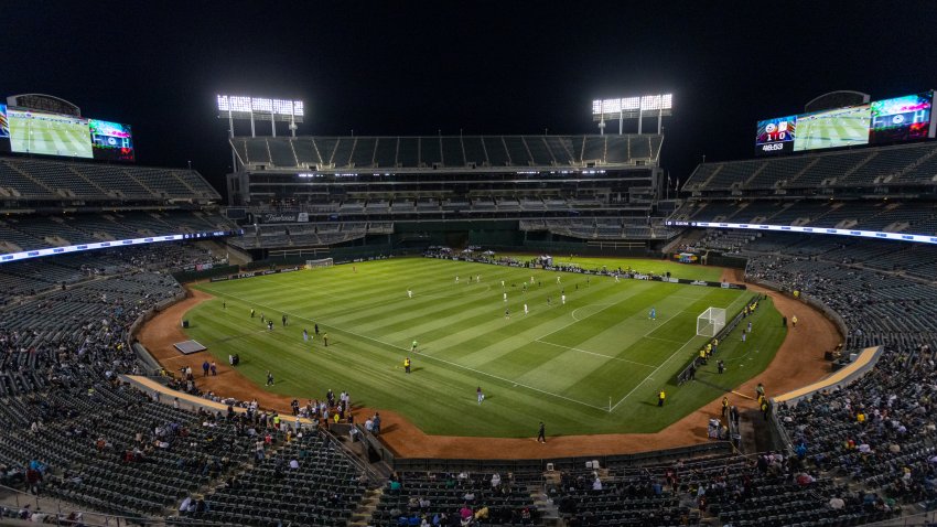 OAKLAND, CALIFORNIA – APRIL 18: An overview of the stadium during a game between FC Tulsa and Oakland Roots SC at Oakland Coliseum on April 18, 2026 in Oakland, California. (Photo by Doug Zimmerman/ISI Photos/ISI Photos via Getty Images)