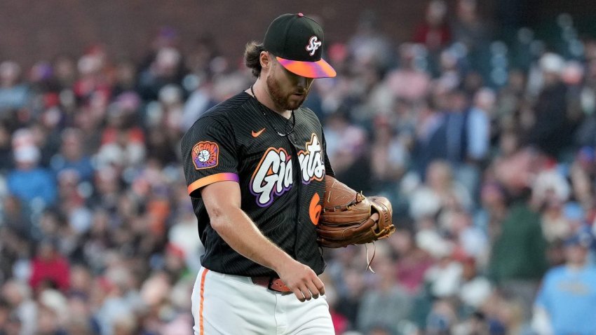 SAN FRANCISCO, CALIFORNIA – JULY 28: Landen Roupp #65 of the San Francisco Giants walks back to the dugout after he was taken out of the game against the Milwaukee Brewers in the top of the fourth inning at Oracle Park on July 28, 2026 in San Francisco, California. (Photo by Thearon W. Henderson/Getty Images)