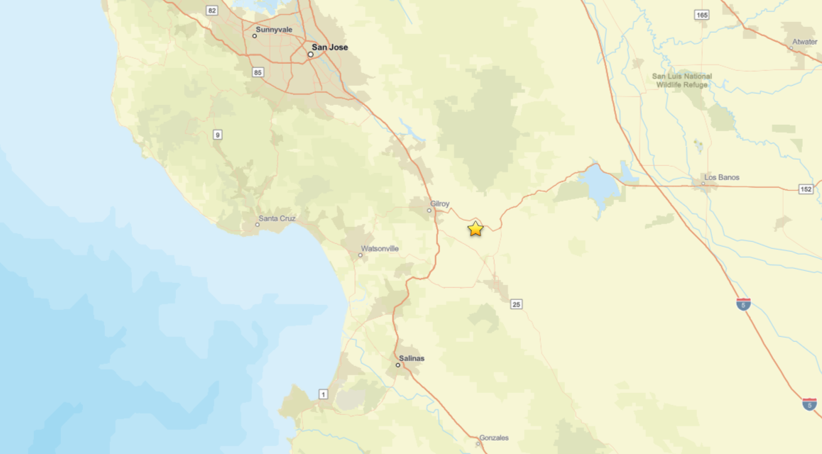 Preliminary 2.9 magnitude earthquake strikes near Gilroy