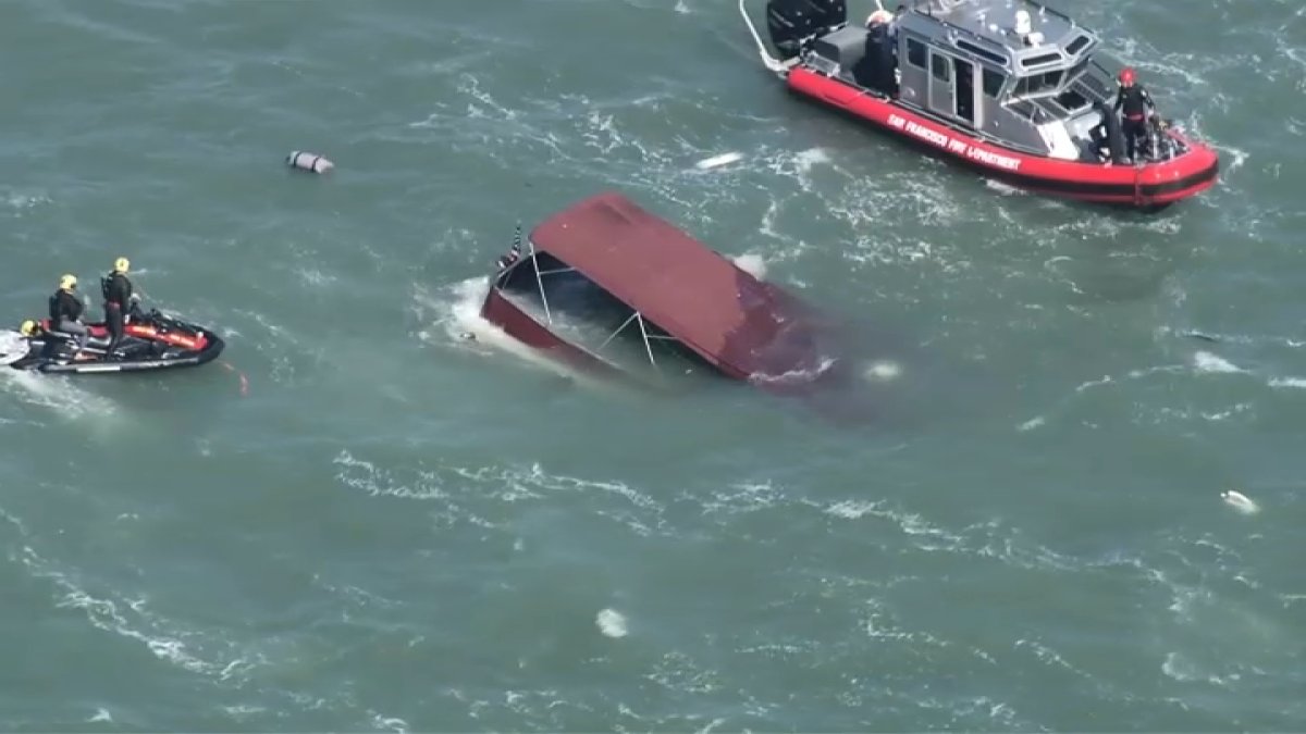 Photo: NBC Bay Area Recovery Efforts at the Alcatraz Wreckage Site