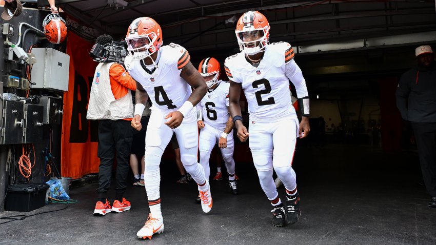 Deshaun Watson (4), Shedeur Sanders (2) and Dillon Gabriel (6)