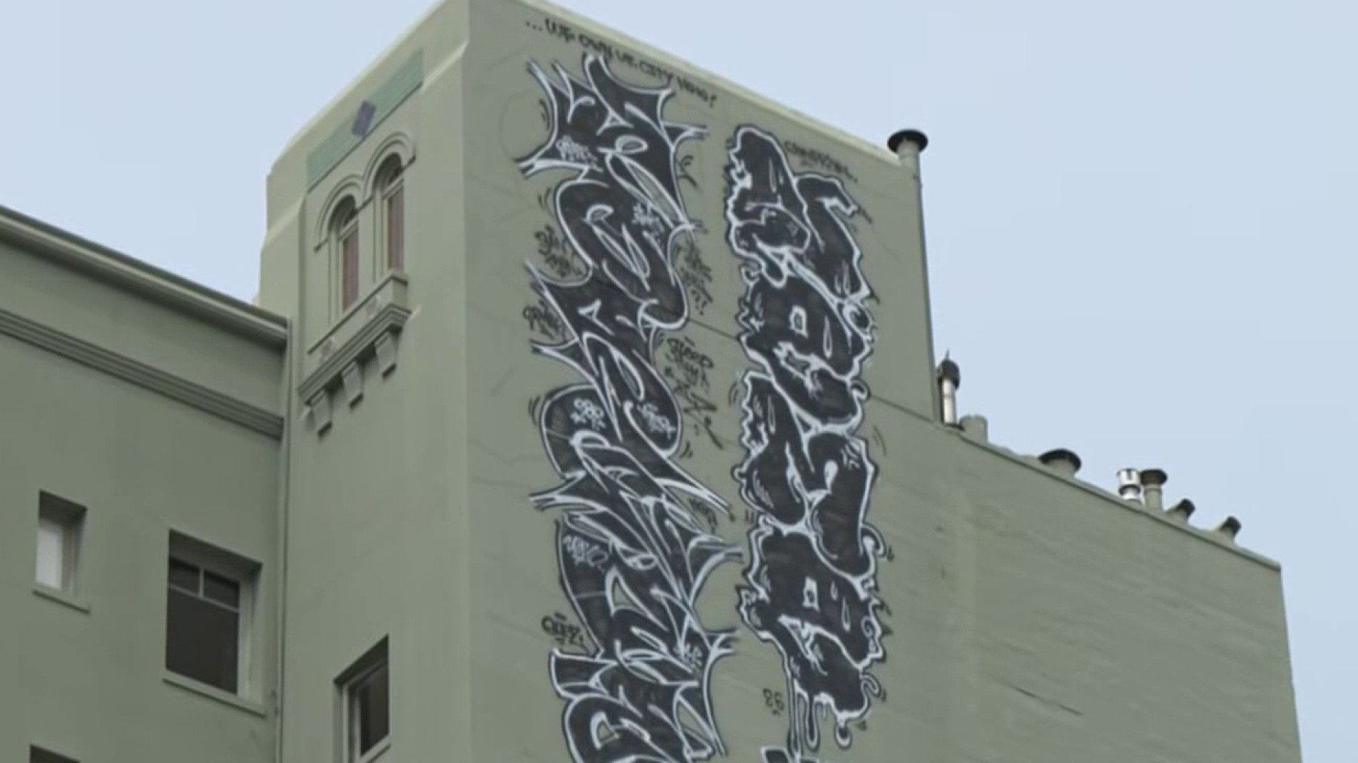 Neighbors surprised after seeing graffiti at the top of 12-story SF building